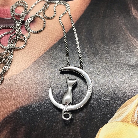 Sterling Silver 925 Cat Necklace - Picture 2 of 5